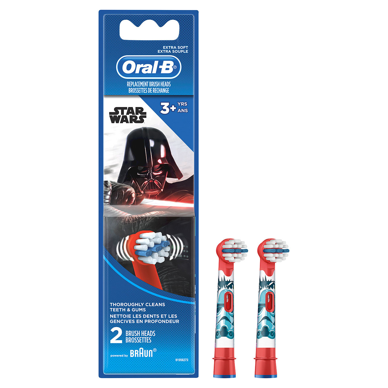 Náhradní kartáčkové hlavy Oral-B Extra Soft Replacement STAR WARS Červené | CZ_OB97693