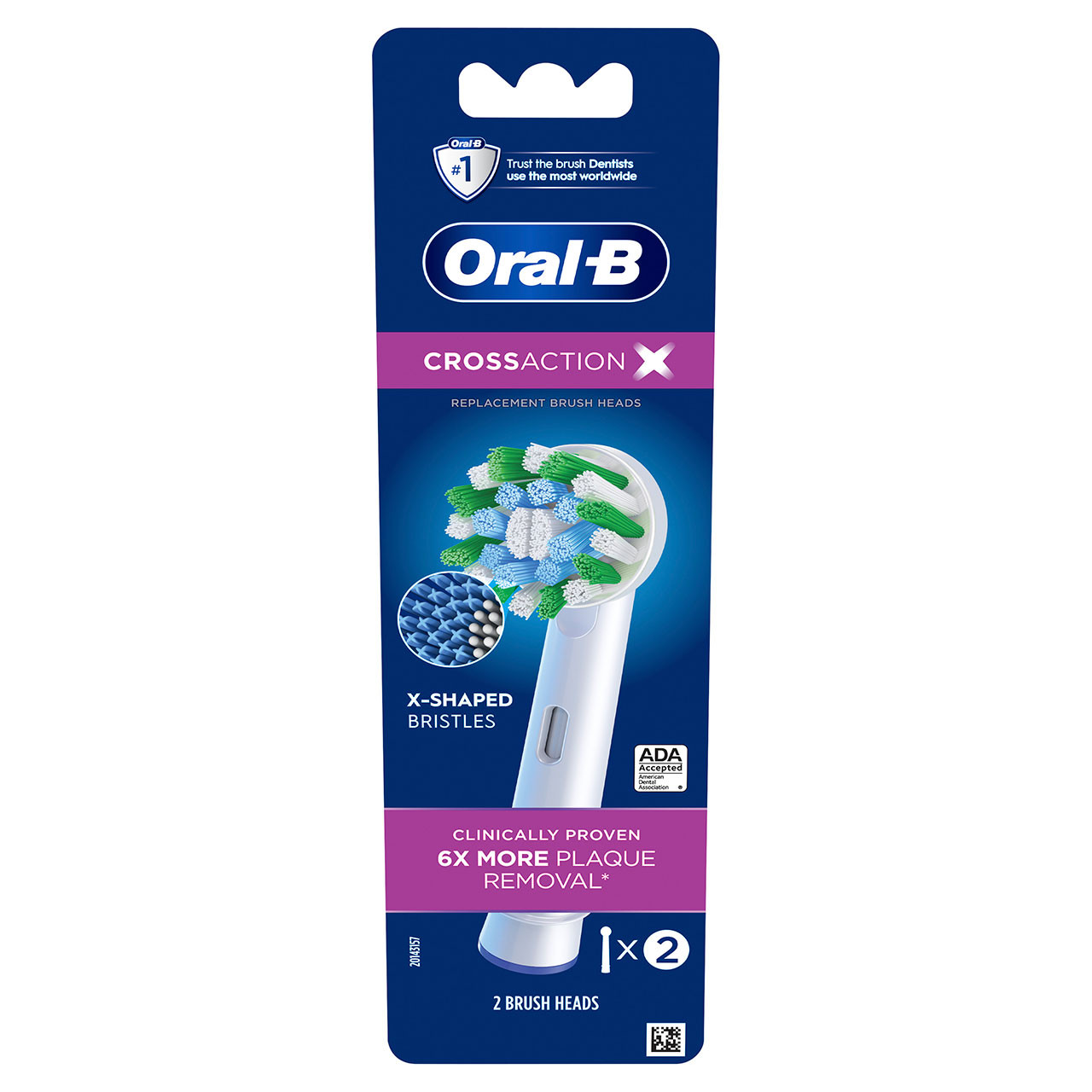 Ostatní Kartáčové hlavy Oral-B CrossAction X-Filament Bílé | CZ_OB65022