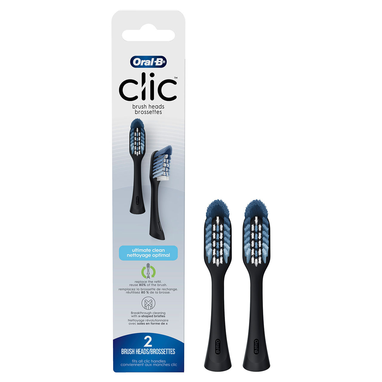 Příslušenství Oral-B Clic Toothbrush Replacement Brush Heads Černé | CZ_OB11817