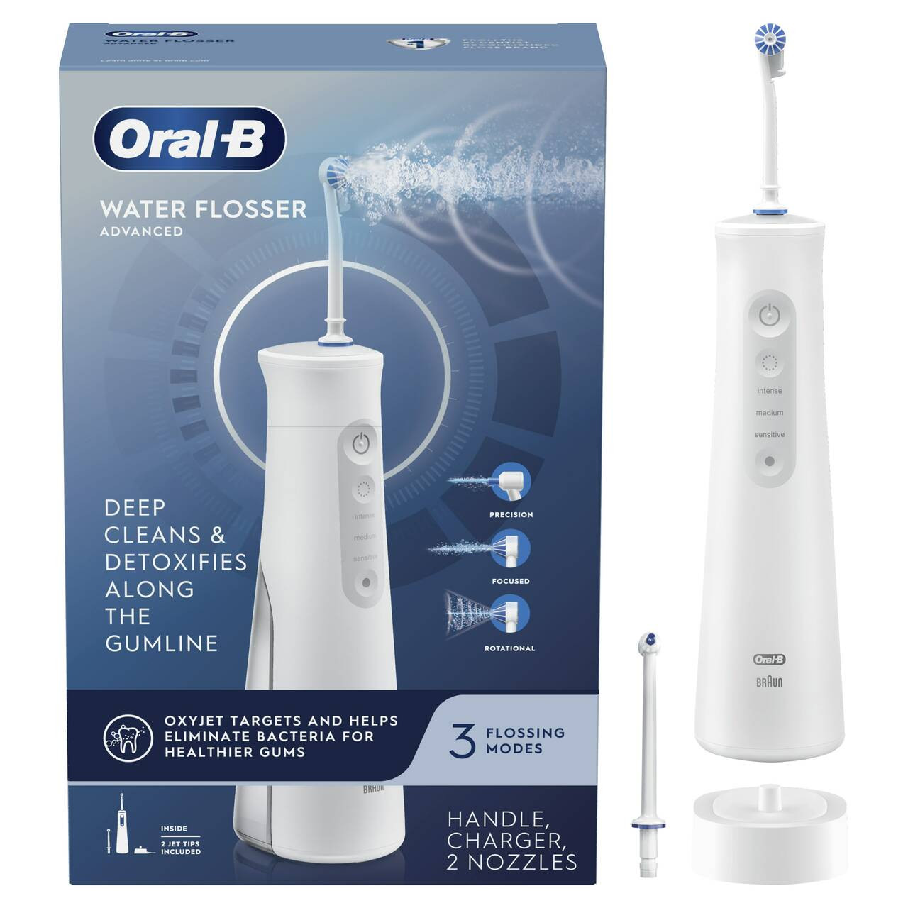 Příslušenství Oral-B Water Flosser Advanced, Portable Oral Irrigator Handle Bílé | CZ_OB15484